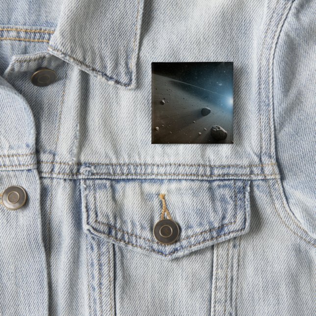 An Asteroid Belt Around The Bright Star Vega. 15 Cm Square Badge (In Situ)