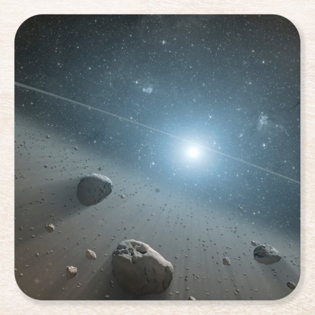 An Asteroid Belt Around The Bright Star Vega. Square Paper Coaster (Front)