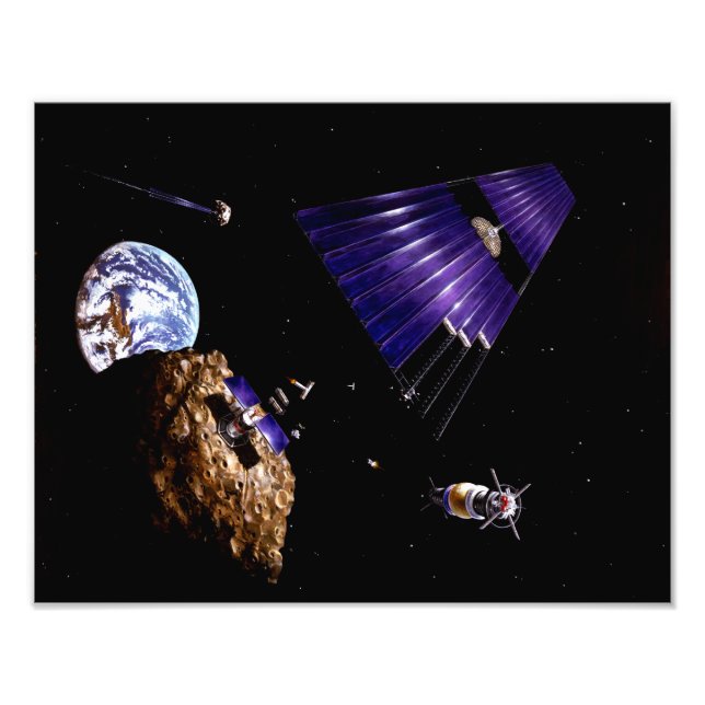 An asteroid mining mission photo print (Front)