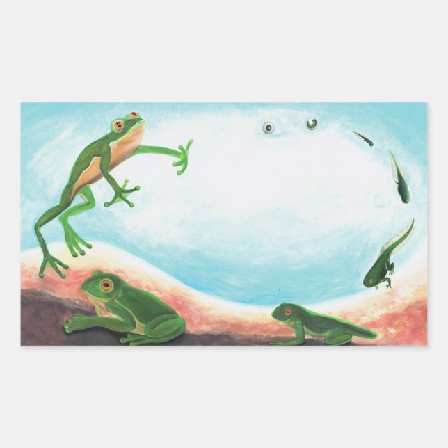  An astonishing life cycle of a frog  Rectangular Sticker (Front)