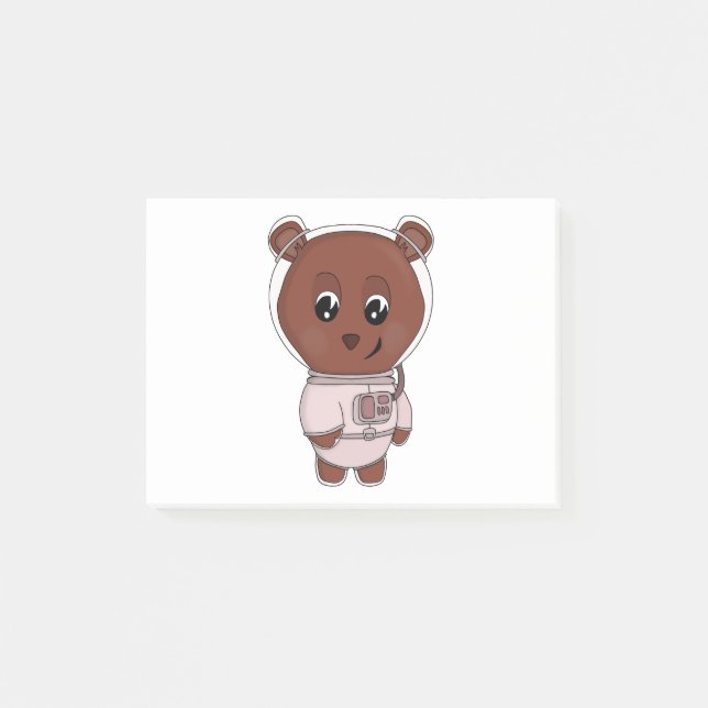 An astronaut bear wearing a spacesuit post-it notes (Front)