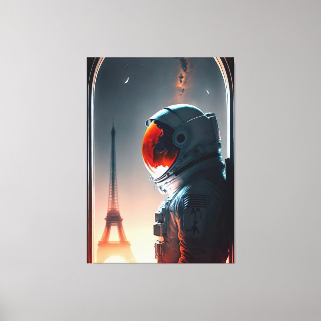 An astronaut in Paris  Canvas Print (Front)