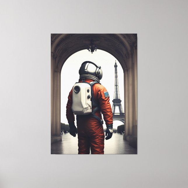 An astronaut in Paris  Canvas Print (Front)
