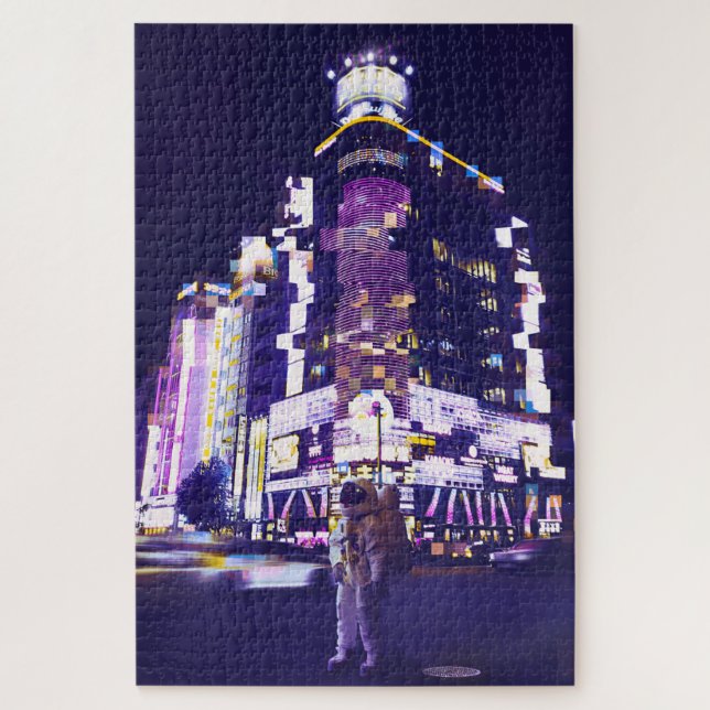 An astronaut lost in Tokyo Jigsaw Puzzle (Vertical)
