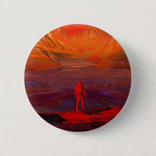 An Astronaut On Mars 6 Cm Round Badge