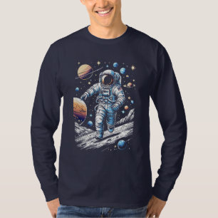 An astronaut running on the moon T-Shirt