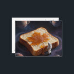 An astronaut with a breakfast maple syrup bread postcard<br><div class="desc">An astronaut with a breakfast coated in maple syrup in space scifi fantasy AI generated art</div>