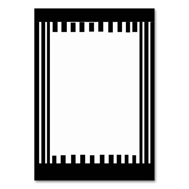 AN ATTRACTIVE BLACK AND WHITE TABLE CARD (Front)