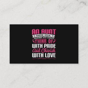 An Aunt Is Someone Special To Remember With Warmth Business Card