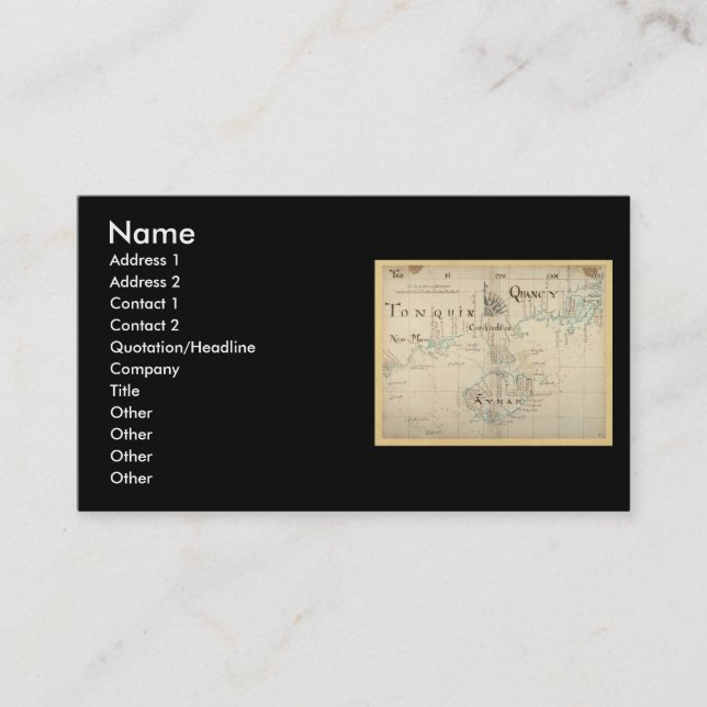 An Authentic 1690 Pirate Map Business Card (Front)