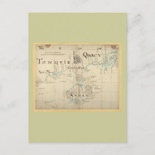 An Authentic 1690 Pirate Map Postcard