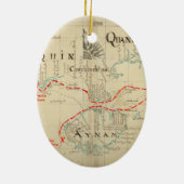 An Authentic 1690 Pirate Map (with embellishments) Ceramic Tree Decoration (Back)