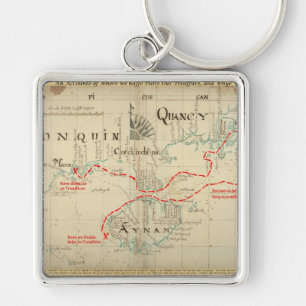 An Authentic 1690 Pirate Map (with embellishments) Key Ring