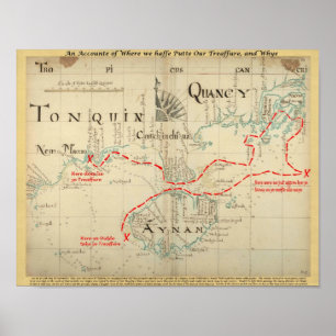 An Authentic 1690 Pirate Map (with embellishments) Poster