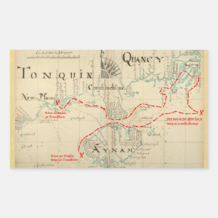An Authentic 1690 Pirate Map (with embellishments) Rectangular Sticker