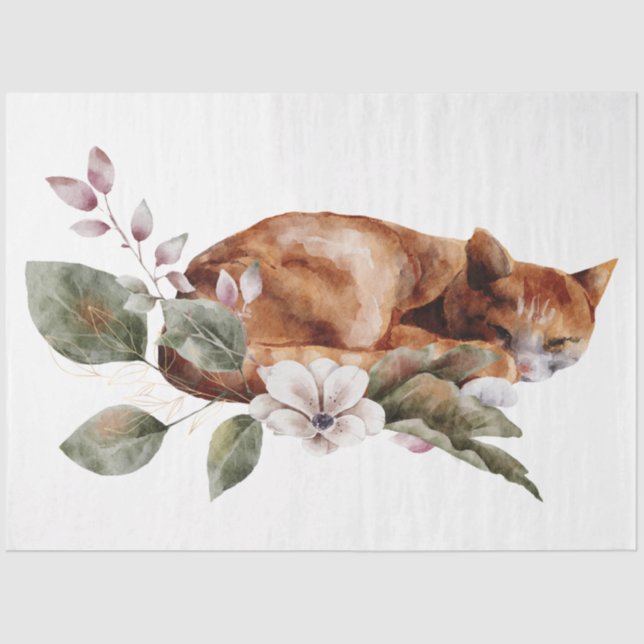 An Autumn Animal and Floral Series Design 22 Tissue Paper (Front)