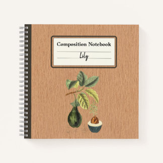 An Avocado on a Branch Personalised Composition Notebook