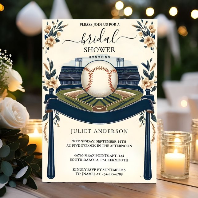 An Champion Team Ball Field Baseball Bridal Shower Invitation (Creator Uploaded)