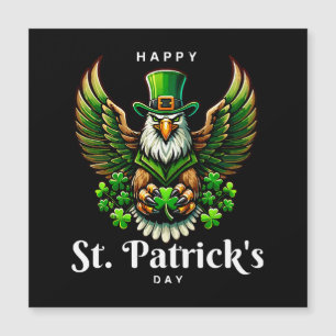 an eagle with green leprechaun hat
