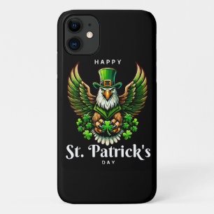 an eagle with green leprechaun hat Case-Mate iPhone case