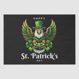 an eagle with green leprechaun hat tissue paper