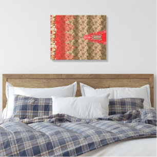 An elaborate motif chraacterised by vibrant red an canvas print