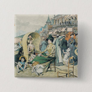An Elegant Beach, 1887 15 Cm Square Badge