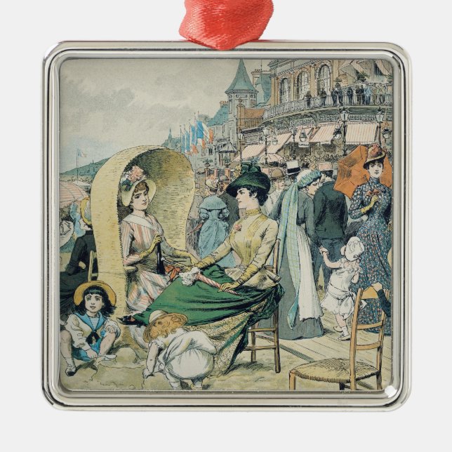 An Elegant Beach, 1887 Metal Tree Decoration (Front)