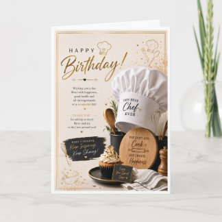 An elegant birthday card for a chef