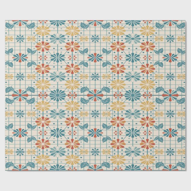 An elegant classic floral pattern design wrapping paper (Flat)