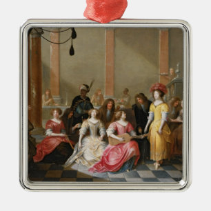 An Elegant Company at Music Before a Banquet Metal Tree Decoration
