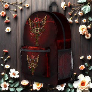 An elegant cross printed backpack
