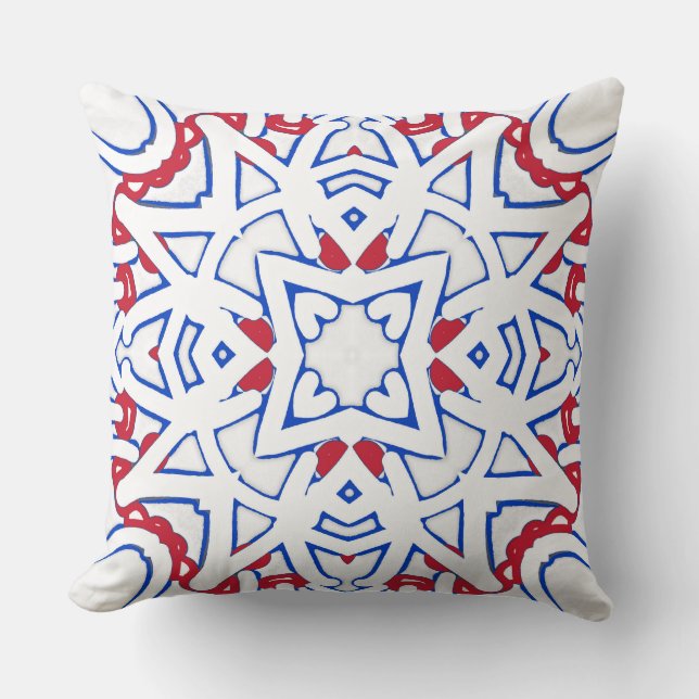 An elegant geometric fabric print pattern design  cushion (Front)
