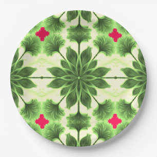 An elegant green red classic design   paper plate
