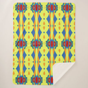 An elegant multicolor classic fabric pattern sherpa blanket