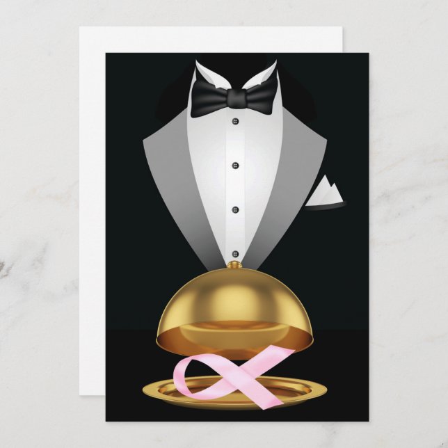 An Elegant Pink Ribbon Cancer Awareness Event Invitation (Front/Back)