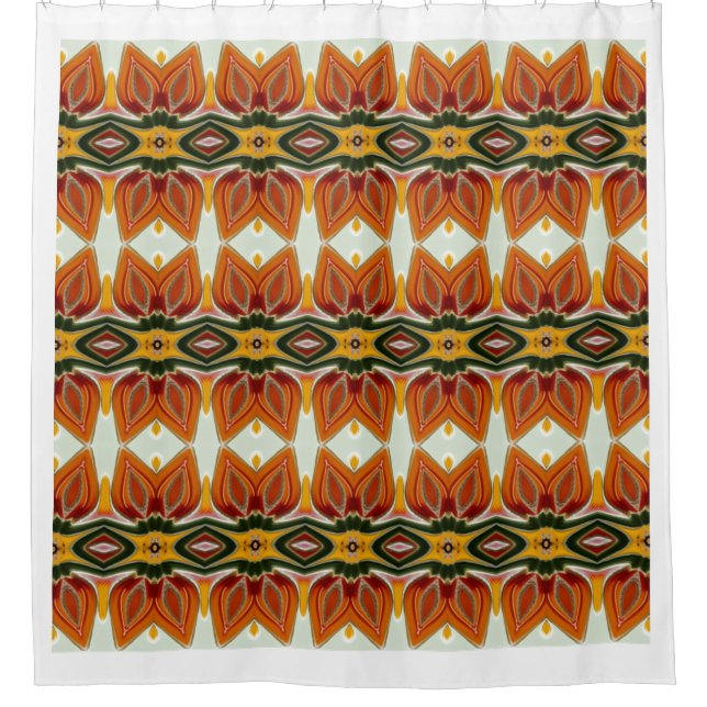 An elegant seamless multicolor classic design  sho shower curtain (Front)