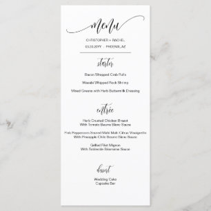 An Elegant Simple Minimalist Script Wedding Event Menu