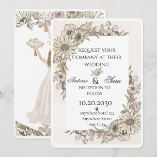 An elegant wedding ceremony adorned with flowers. invitation