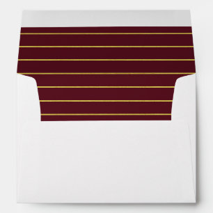 An elegant wedding envelope in Burgundy and Gold