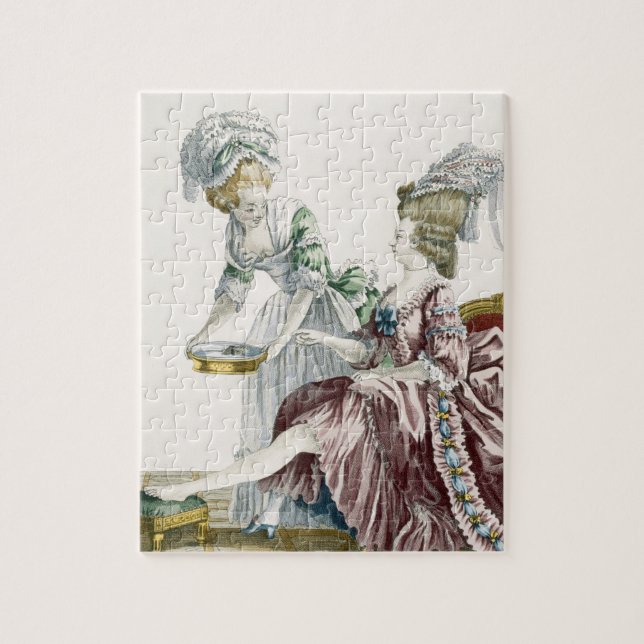 An Elegant Woman Washing her Feet, plate 32 from ' Jigsaw Puzzle (Vertical)
