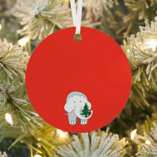An Elephant Christmas Custom Ornament