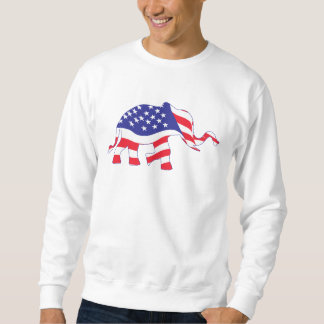 an elephant made in the USA Flag Sweatshirt