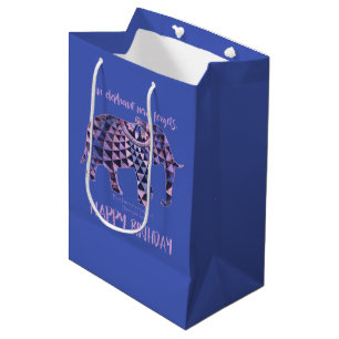 An Elephant Never Forgets - Birthday Card 2 Medium Gift Bag