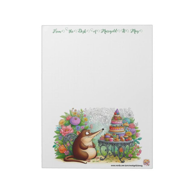 An Elephant Shrew in His Garden Notepad (Rotated)