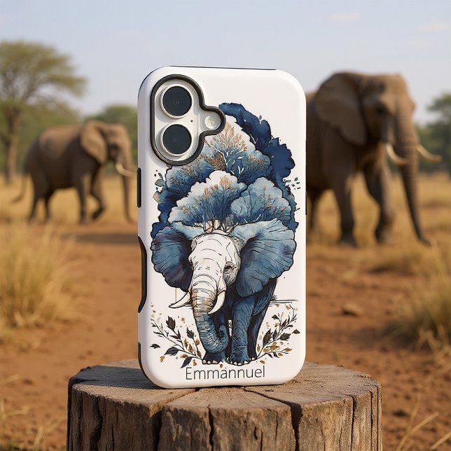 An Elephant Walks Under The Trees iPhone 16 Case (Creator Uploaded)
