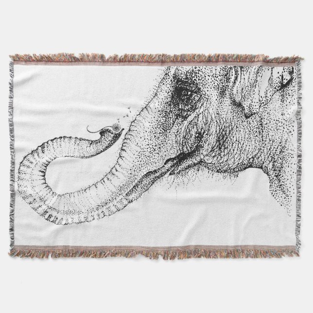 An elephant's faithful 100% by Inkspot Throw Blanket (Front)