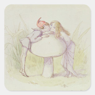 An Elf and a Fairy Square Sticker