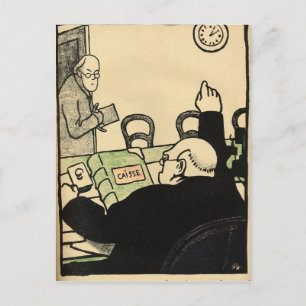 An employer sacks one of his employees postcard