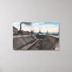 An Empty Dry Dock, Navy Shipyard Canvas Print